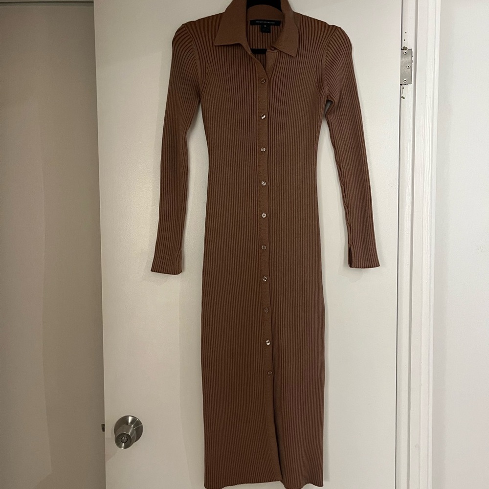 French Connection Ribbed Long Sleeve Sweater Dress